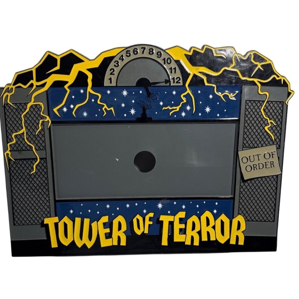 Disney Tower Of Terror Picture Frame Sign Lightning Stars Out of Order